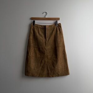 Banana Republic Suede Leather Skirt – Camel Brown | Vintage Y2K | Size 2